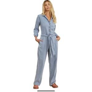 Billabong The Salty Blonde Womens medium denim jumpsuit jeans coastal Cowgirl